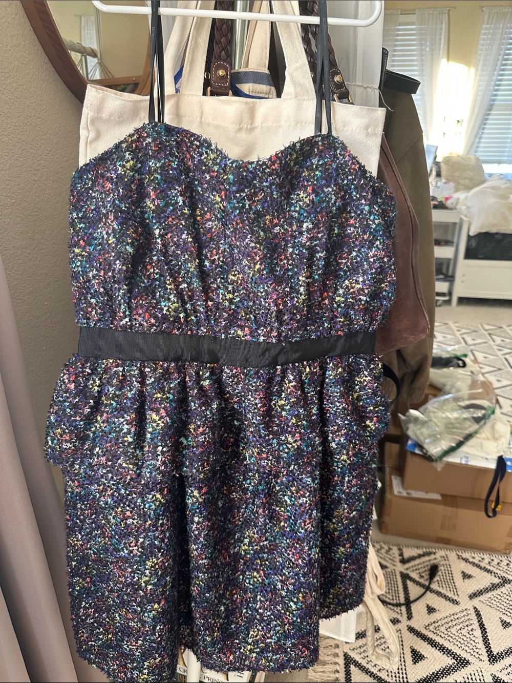 BCBGeneration Black Multicolor Party Dress